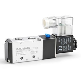 Baomain Válvula Solenoide Neumática 4V210-08 DC 24V 5 Vías 2 Posiciones PT1/4 Pulgadas de Acción Pilotada Internamente Tipo Control Eléctrico Único