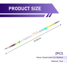 Arwrilt 5 PCS Rainbow Gradient Reflective Car Decals, 23.6" Scratch-Resistant Multicolor Gradient Reflective Car Sticker, Universal for Rear Trunk Fender Cars Body