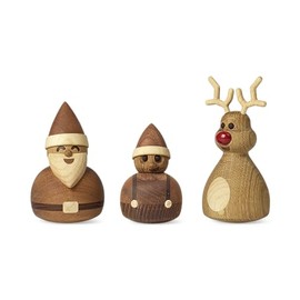 Spring Copenhagen Santa - Santa Wooden Figure | Wooden Figure | 6 x 10 cm | Christmas Decoration | Wood (FSC-Mahagony, Maple, Thermal Ash, Oak) | Designer Collection | Design by Thor Høy