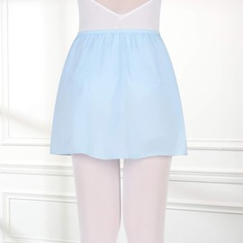 Bezioner Ballet Wrap Skirt, Chiffon Girls Pull-On Elastic Waist Dance Skirt for Women, Blue S