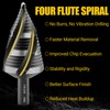 KAKILFOB Four Spiral Flute Step Drill Bit Set, 5 Pieces