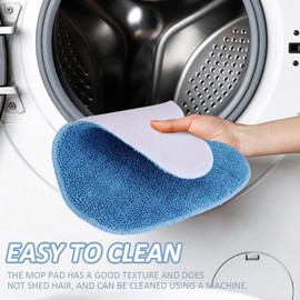 KVBUCC 2 Pieces Blue Steam Mop Pads, Mop Replacement Pads, Microfiber Mop Pads, Triangle Mop Pads, Steam Mop Compatible Cleaning Pads, Microfiber Cleaning Pads