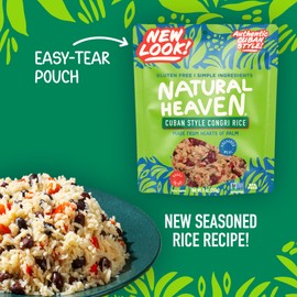 Natural Heaven Hearts of Palm Cuban Style Congri Rice, Ready & Seasoned 3-Pack – Prepared Meals, New Recipe, Vegan Food, 9 Oz Pouches