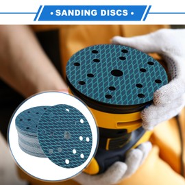 VekAuto 50 Stk. Schleifscheiben, 6 Zoll 15 Löcher 120 Körnung Klett-Schleifpapier Universal für Metall, Kfz-Reparatur Haltbarkeit und Flexibilität Aluminiumoxidpapier Blau