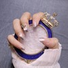 Nude Powder Nail Tips 3D Small Floral Pattern 24pcs French