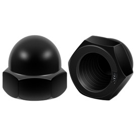 Mellewell 3/8-16 Hex Head Acorn Cap Nuts, 304 Stainless Steel 18-8 Black Coating Acorn Nuts, Hex Drive, Black Finish, 25 PCS