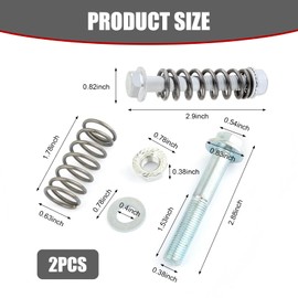 GRANDI 2 PCS Car Exhaust Manifold Bolt, Wear-Resistant & Rustproof Bolts and Nuts Kit with Springs, Heat-Resistant Automotive Repair Replacement Accessories, Universal for Most Cars (Silver)