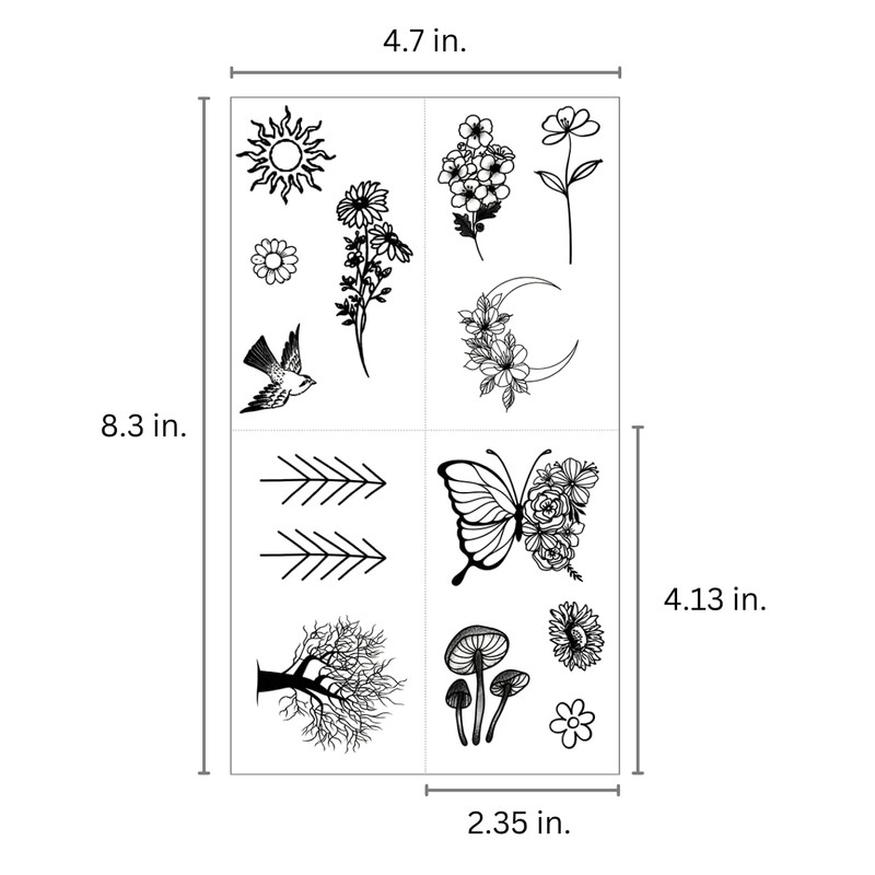 Mini Nature Temporary Tattoos - Realistic Long Lasting Waterproof Tiny
