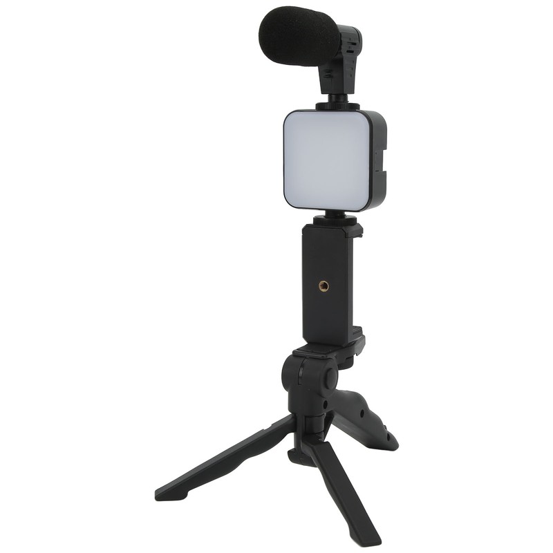 Smartphone Video Kit Tripod Mobile Phone Clip Fill Light Microphone