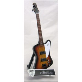 NIKKI SIXX Motley Crue Thunderbird Miniature Bass with Guitar Pick