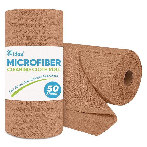 AIDEA Microfiber Cleaning Cloth Roll, 50PK, Reusable Paper Towels Tear