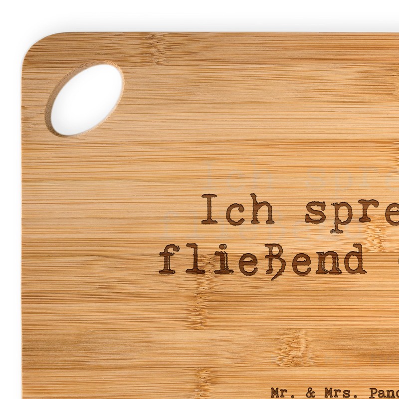 Mr. & Mrs. Panda Bambus - Schneidebrett Spruch Code Meister