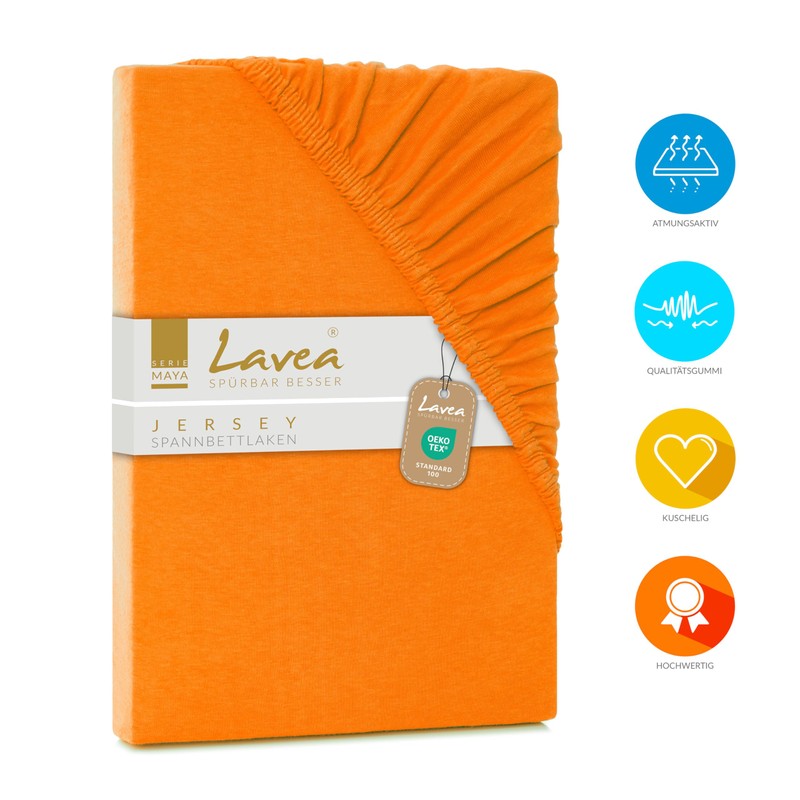 Lavea Jersey Fitted Sheet, Maya Series, 100% Cotton, High-Quality Workmanship,