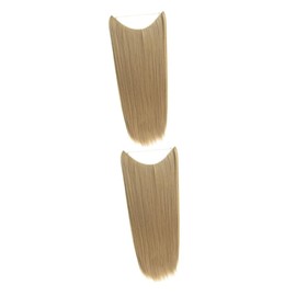 Ipetboom Pcs Piece Dark Brown Human Hair Extensions Fish Line Heat Resistant Reusable Volume Enhancer Look for Parties Daily Styling