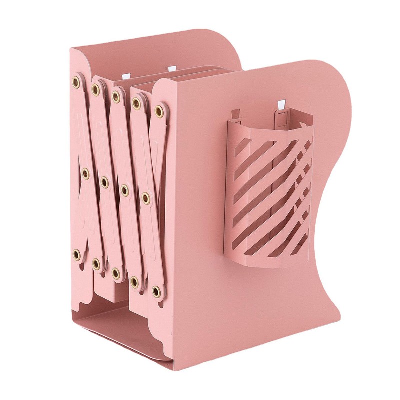 Expandable Desktop Metal Bookshelf Multifunctional Bookcase Book Holder for Shelf