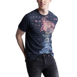 Buffalo David Bitton Men's Short Sleeve Americana Tee, Black Stars and Stripes