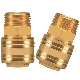 Noosverl Compressed Air Coupling 1/2 Inch, Male Thread, Brass Compressed Air Coupling, Inner Connector, Male Thread, 1/2 Inch Coupling Plug, Coupling Socket, Hose Plug, Valve Socket, Thre