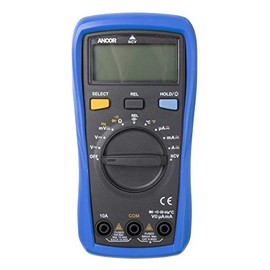 Ancor 703073 True RMS 12-Function Digital Multimeter, Blue/Black