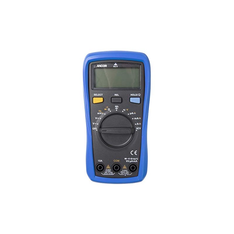 Ancor 703073 True RMS 12-Function Digital Multimeter, Blue/Black