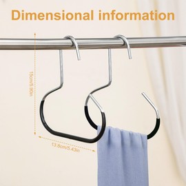 6 Pieces Scarf Hangers,Belt Hanger for Wardrobe,Non-Slip Ties Hanging Hook,Metal Hats Ring Hangers,Closet Organizer for Scarves,Hats,Ties,Belts (Black)