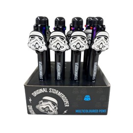 Puckator The Original Stormtrooper Multi Colour Pen with Charm - Great Gifts for Students From Teachers - Multicolour Pen - End of term Gifts for Pupils - Multi Coloured Pen as Class Gifts - 6 in 1