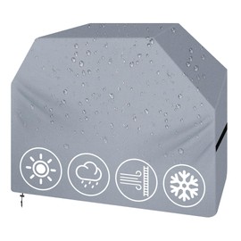 KescherAb Grill Cover, 58 Inch BBQ Gas Grill Cover for Outdoor Grill, Waterproof, Weather Resistant, UV & Fade Resistant Barbecue Cover, All Weather Protection BBQ Cover for Outside,Grey