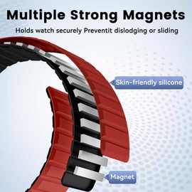 ISABAKE Compatible with Fenix 5/6/7 Band, 22mm Magnetic Soft Silicone Watch Strap for Fenix 5 Plus/6 Pro/Approach S62/Quatix 6, Replacement for Forerunner 935/Quatix 5 Smartwatch Bands