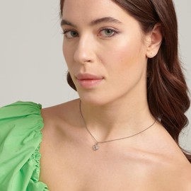 Brosway BHKN091 Women's Necklace with Clover Leaf Symbol Stainless Steel Collection CHAKRA, Stainless Steel, No Gemstone