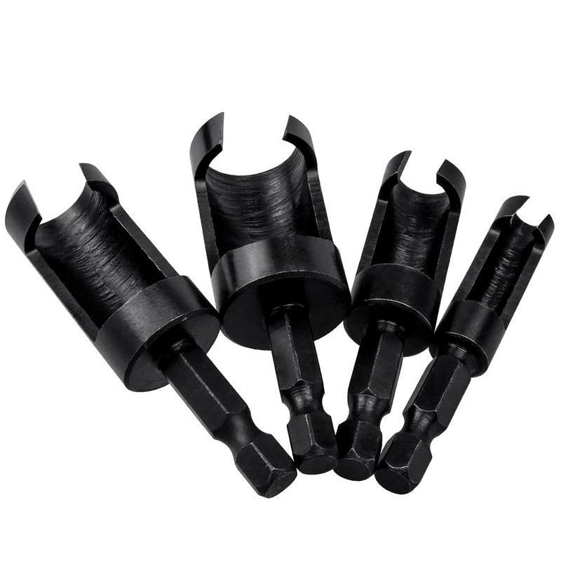 Yakamoz 8Pcs Wood Plug Cutter Set, 1/4" Hex Shank Straight