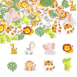 Jungle Animal Confetti 100Pcs Jungle Safari Animal Table Confetti Wild Animal Table Decoration Paper Scatter for Wild One Baby Shower Gender Reveal Birthday Party Supplies Y7DWZX