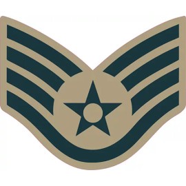 AIR FORCE Staff Sergeant Sticker SUBDUED Military Decals - 2 Pack 3"x4"