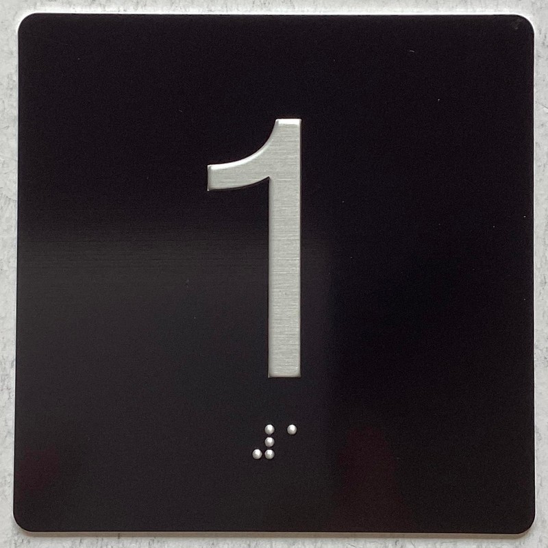1St Floor Elevator Jamb Plate Sign With Braille And Raised