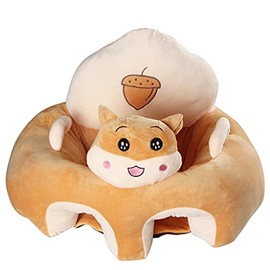 KAKIBLIN Baby Soft Chair, Portable Infant Sofa Seat Plush Animal Shaped Learning to Sit for 3-16 Months Newborn Infant, Bear