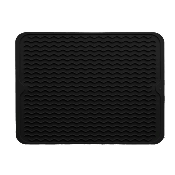 Silicone Drying Mat 16 × 12 – Black Non-Slip Sink