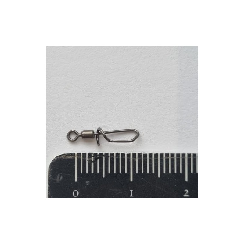 FISHIN ADDICT Snap Link Fishing Swivels, Barrel Interlock Clip Black