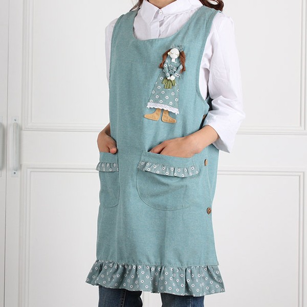 Hanui Tongsang Daycare Apron One-Piece Apron Big Size (77~88), Pink