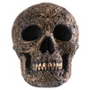 SUMMIT COLLECTION Black Carved Ceremonial Skull with Gothic Motif Design