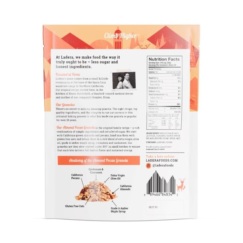 Ladera | Almond Pecan Granola | Low Sugar | Artisinal