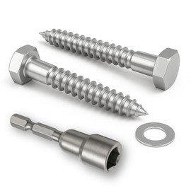 3/8" x 3-1/2" Hex Head Lag Bolts 10PCS Heavy Duty Lag Screws 304 Stainless Steel Wood Lag Screw Commercial/Industrial Grade Bolt