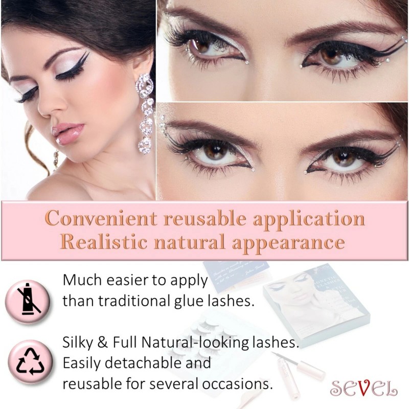 Magnetic Eyelashes False Lashes Natural Look No Glue Needed.