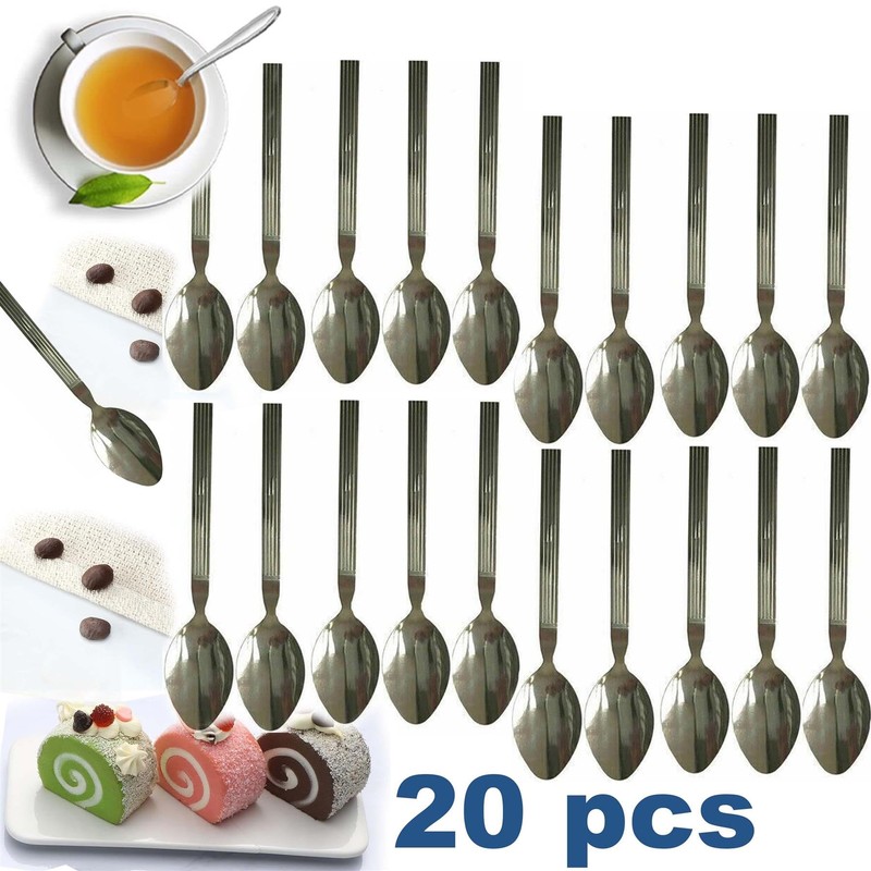 Buystarget 20pcs Teaspoons Set Stainless Steel Tea Spoons Food Grade