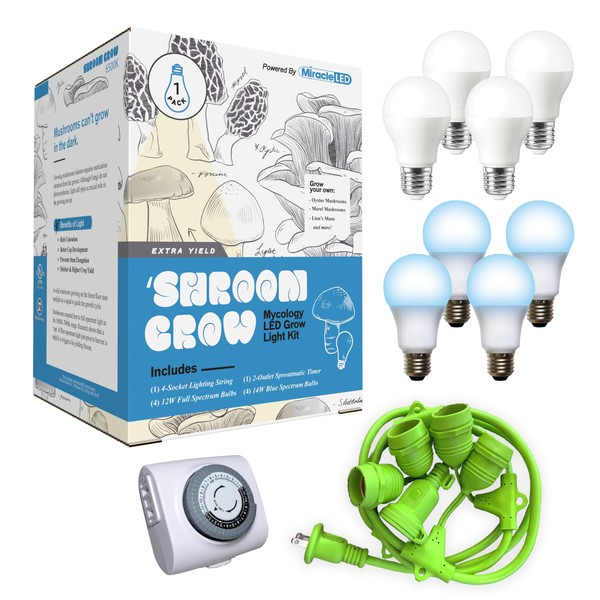 Miracle LED Shroom Indoor Grow Light Kit for Oyster, Shiitake