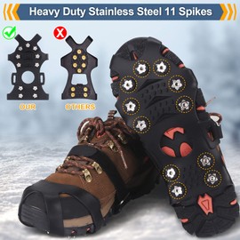 Trusiel Ice Snow Grips,Anti-Slip Shoes Ice Gripper 1 Pair Snow Walk Traction Cleats Winter Walker Traction Device for Walking on Ice Snow fit Snow & Ice Spikes Snow Traction Cleats Crampons (L)