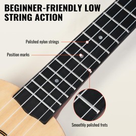LeSage Soprano Ukulele Starter Kit, 21 Inch Basswood Hawaiian Uke with Gig Bag, Strap, Nylon Strings, Picks, Beginner Student Adult Musical Gift (Brown)