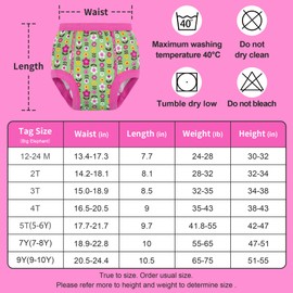 BIG ELEPHANT 6-Pack Potty Training Pants – 100% Cotton Absorbent Toddler Underwear for Boys and Girls, 3T