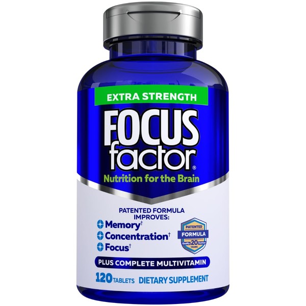 Focus Factor Adults Extra Strength, 120 Count - Brain Supplement
