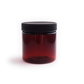 Amber Plastic Jars 4 ounce with Lids, Small Containers with Lids for Lotion, Cream, Body Butter, DIY Cosmetic Containers Refillable Empty 4 oz Jars (Pack of 12)