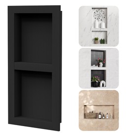 Neohomee 2-Tier XPS Shower Niche,Interior 12"X28" Bathroom Wall Niche Waterproof Recessed Wall Cabinet for Shower Wall,Storage Cubby Ready to Tile