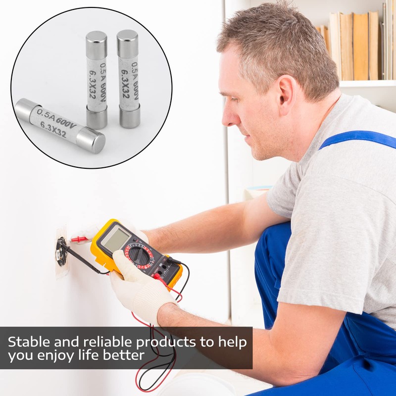 Kingdder 10 Pcs 0.5A 600V DMM Fast Blow Action 500mA