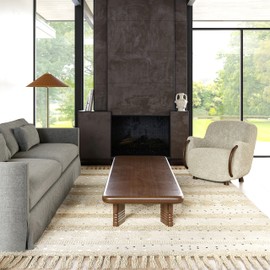 Rugs USA x Arvin Olano Chandy Textured Wool Area Rug, 4x6, Cream